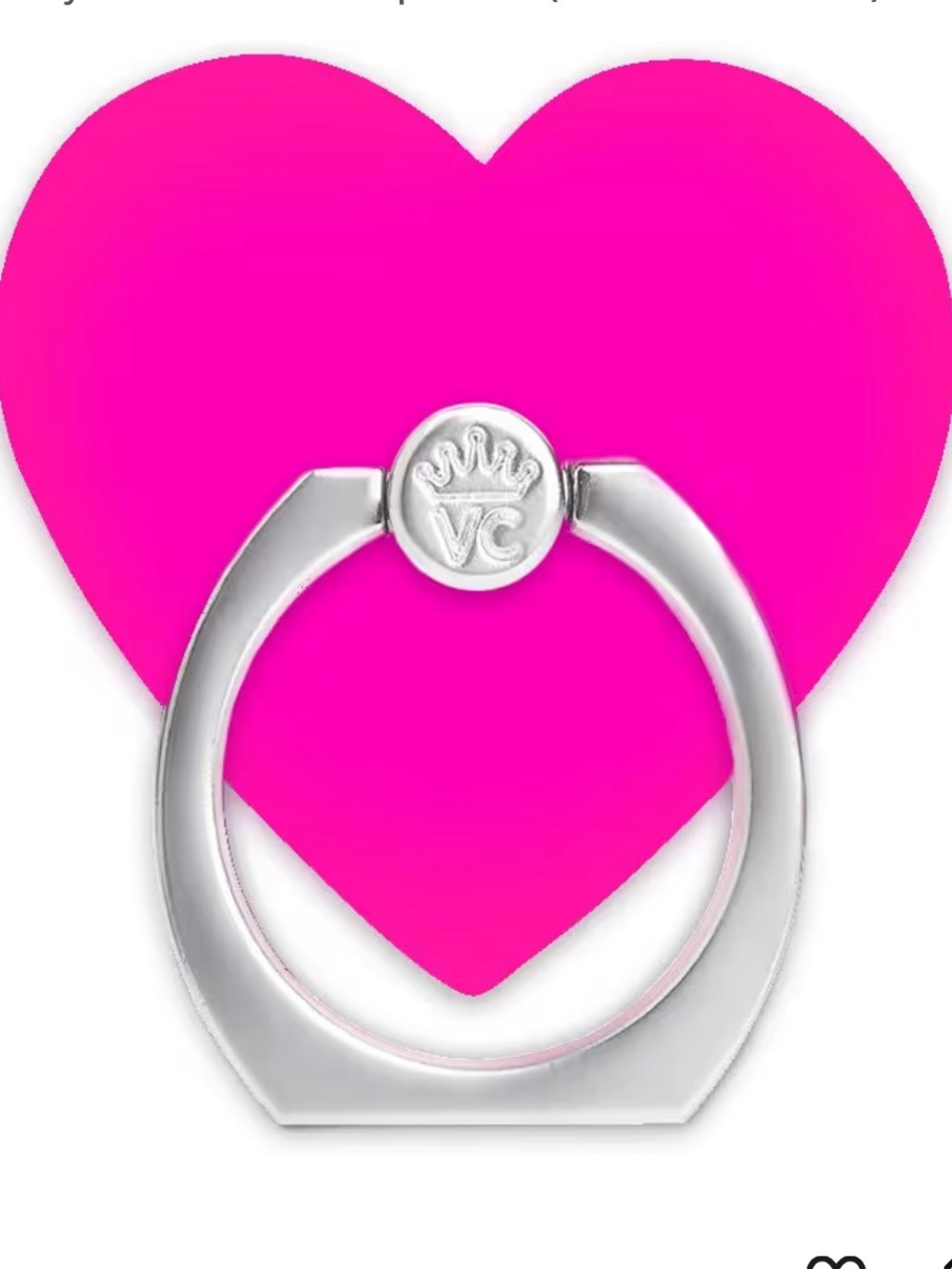 Velvet Caviar Neon Pink Heart Phone Grip Stand Ring Holder NIB